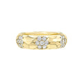 Sevenfold Diamond Hammered Ring