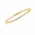14K Gold Five Diamond Ring, Minimalist Dainty Stackable Band